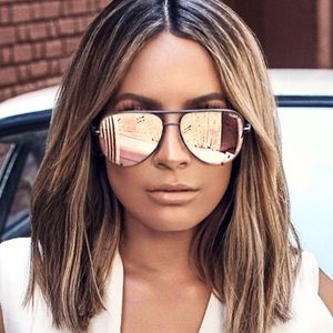 Quay x Desi Perkins High Key Sunglasses in Rose